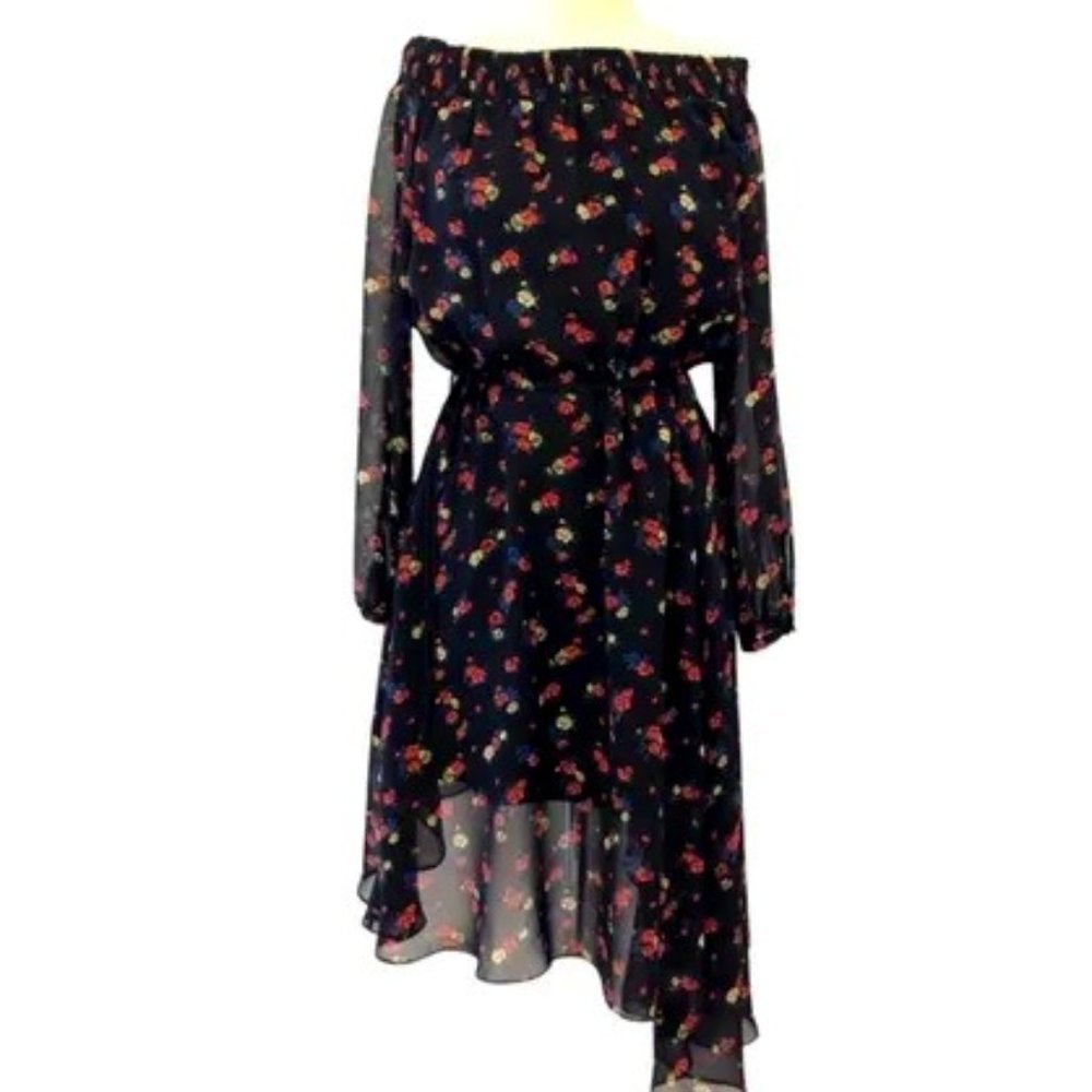 MO&Co. 100% Silk Floral Long Sleeve Dress